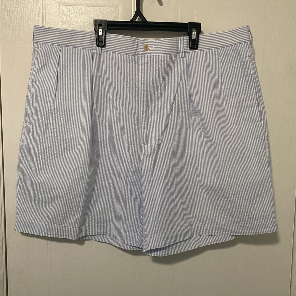 Vintage Polo Golf Ralph Lauren Seersucker Light Blue Shorts Size 40.